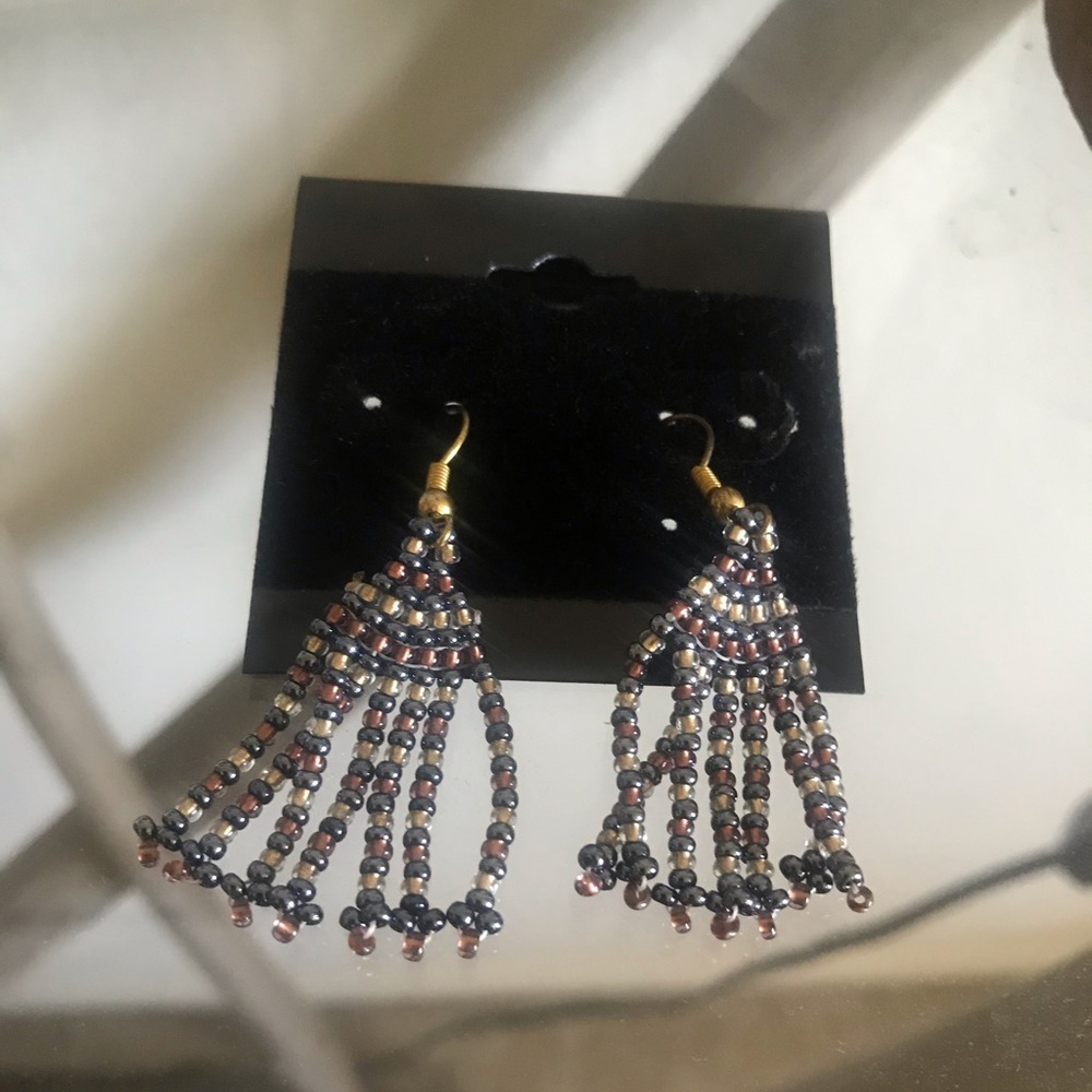 Beaded Earth-Toned earrings